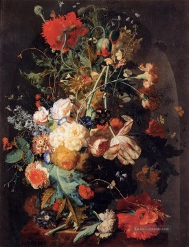 Klassik Blumen Werke - Blumenvase in einer Nische 2 Jan van Huysum klassischen Blumen
